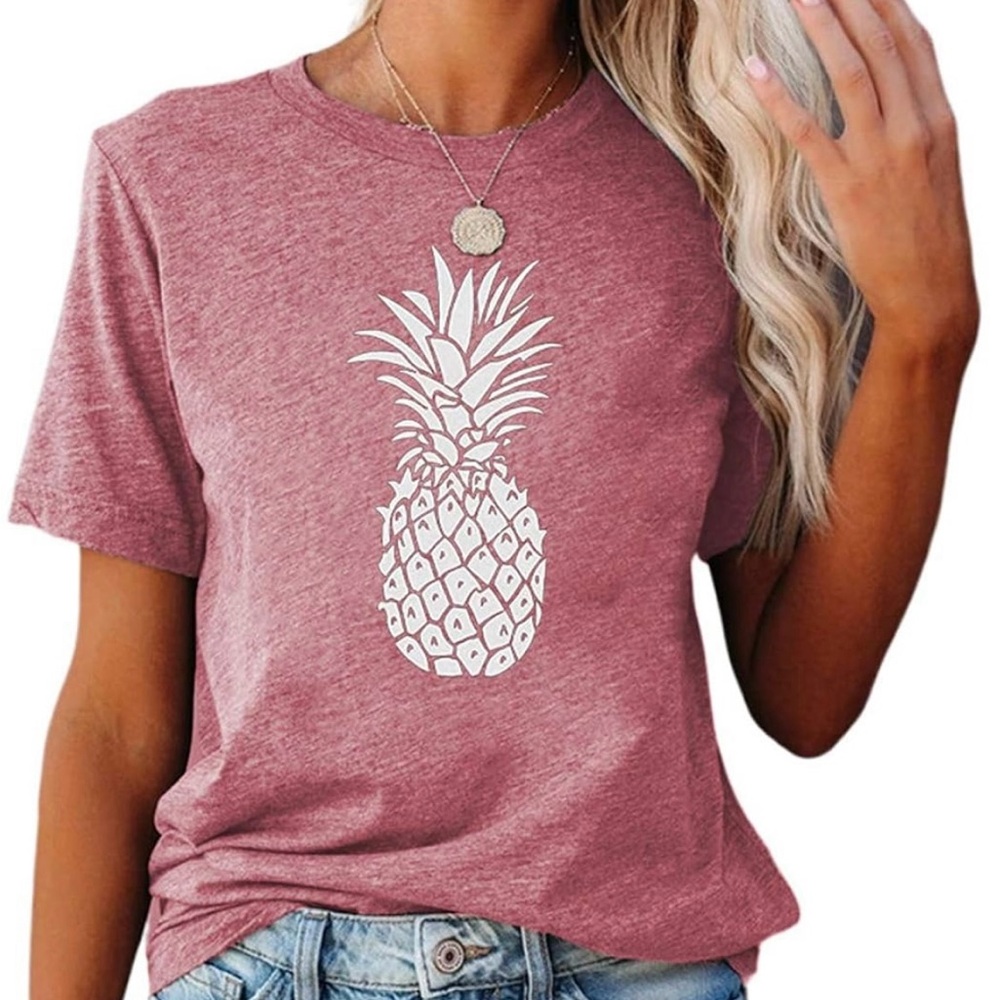 Pineapple Graphic T-Shirt - Pink